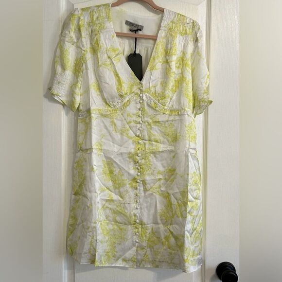 NWT Allsaints Demi Marama Dress Sz 8 All Saints- color citrus yellow - Picture 6 of 10